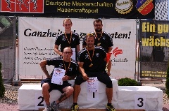 Die erfolgreiche Waiblinger Bundesligamannschaft mit Jens und Lars Böttinger (beide links), Thorsten Simon (rechts vorne) und Peter Huber