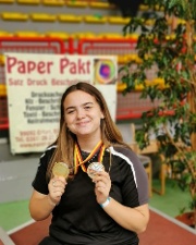 Gioia Mazza - weibl. Jugend B 1. Platz mit 10,60 m - weibl. Jugend A 1. Platz mit 10,53 m